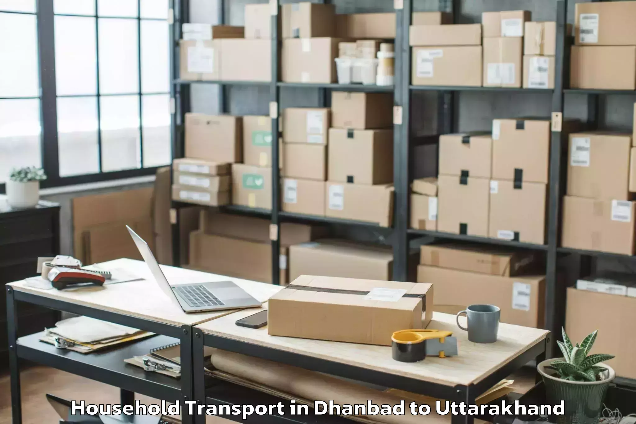 Easy Dhanbad to Banbasa Household Transport Booking